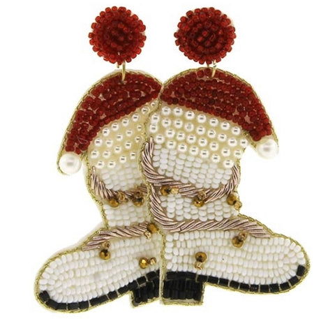 Shrimp Boot Christmas Earrings